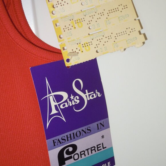 Vintage Sz Med Orange NWT Blouse Top Tunic Dress Bathing Suit Cover Up Vest 60s - Picture 2 of 4